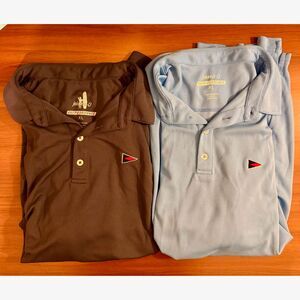 johnnie-O Bundle of 2 Polos Men's Size XL Blue and Dark Gray Prep Performance